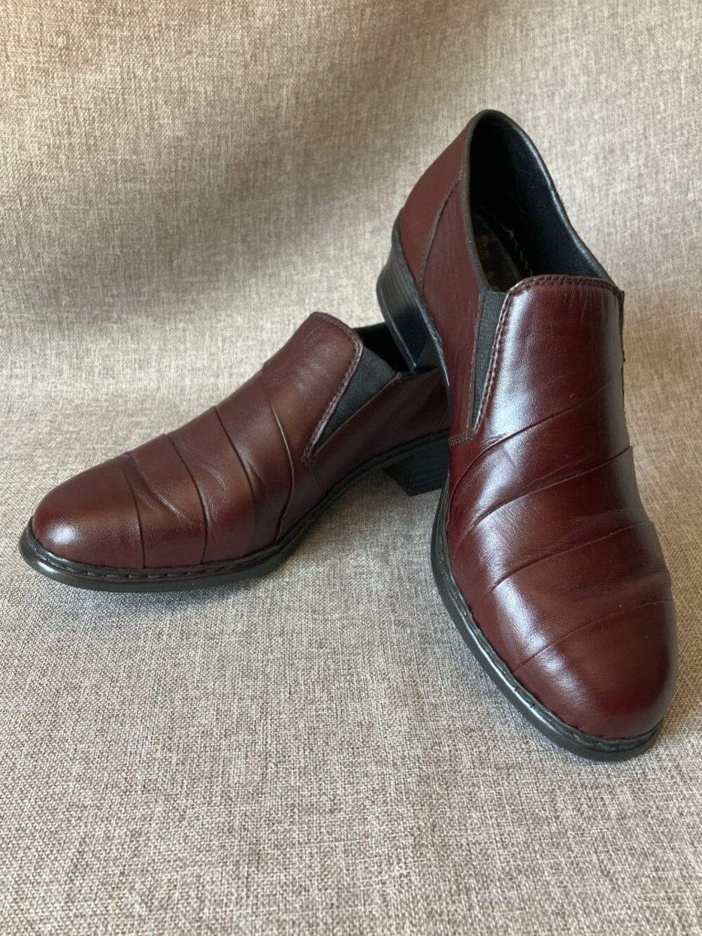 Rieker Dana Antistress Womens Sz 8 Shoes Burgandy Red Leather Slip On Loafer NEW